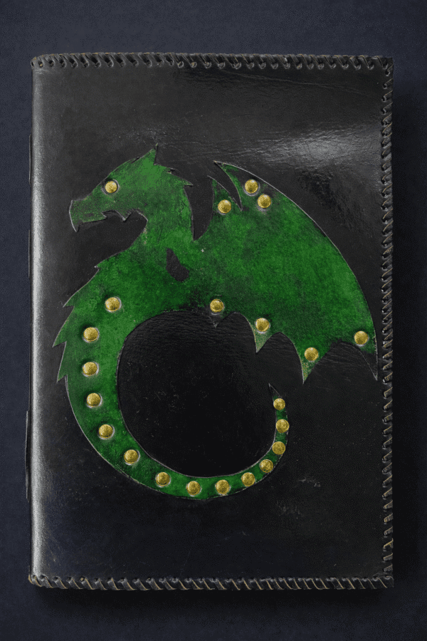 Dragon Patch Green Leather Journal