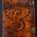 Dragonn Patch Leather Journal Stone Orange