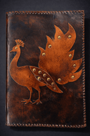 Peacock Patch Leather Journal