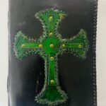 Caltic cross Patch Leather Journal Green